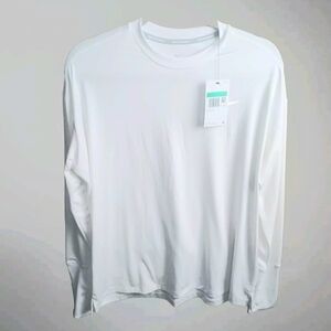 Womens Nike Air Shirt Adult XL White Dri-Fit Running Long Sleeve Pullover NWT